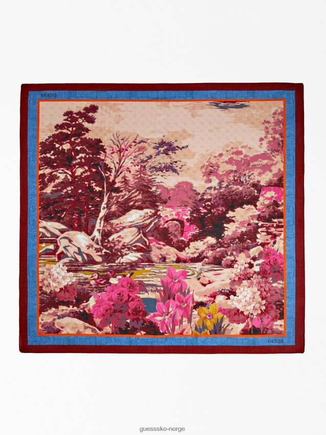 Guess landskapstrykk kefiah burgunder burgunder unisex F0LJ804143