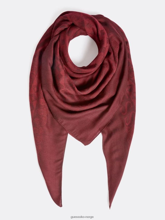 Guess logo script geometrisk skjerf rødt rød unisex F0LJ801541