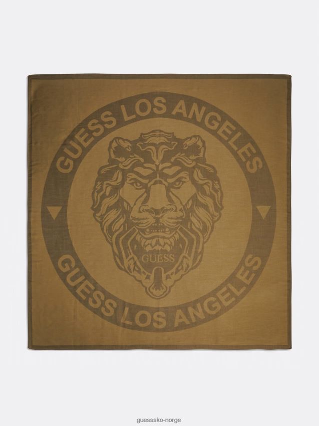 Guess logo script løve skjerf grønt grønn unisex F0LJ801487