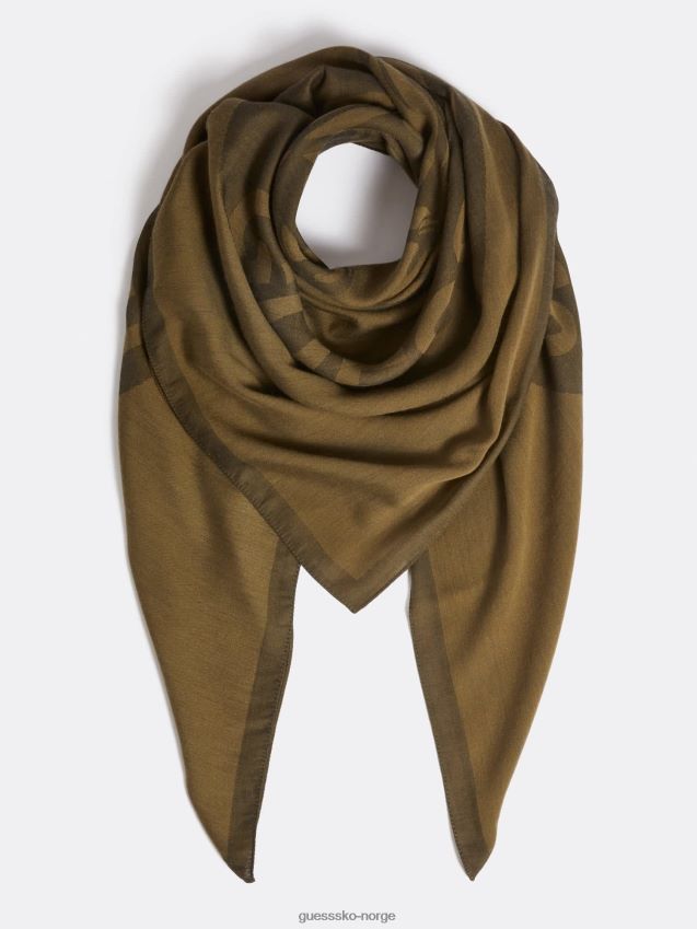 Guess logo script løve skjerf grønt grønn unisex F0LJ801487