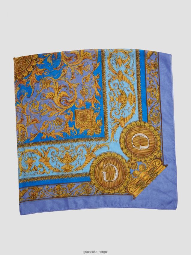 Guess pudderblått eryn gjennomsiktig silkeskjerf pulver blå unisex F0LJ8010050