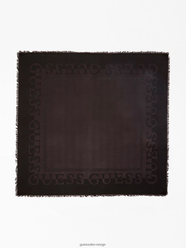 Guess skrift logo retour kefiah svart svart unisex F0LJ804060