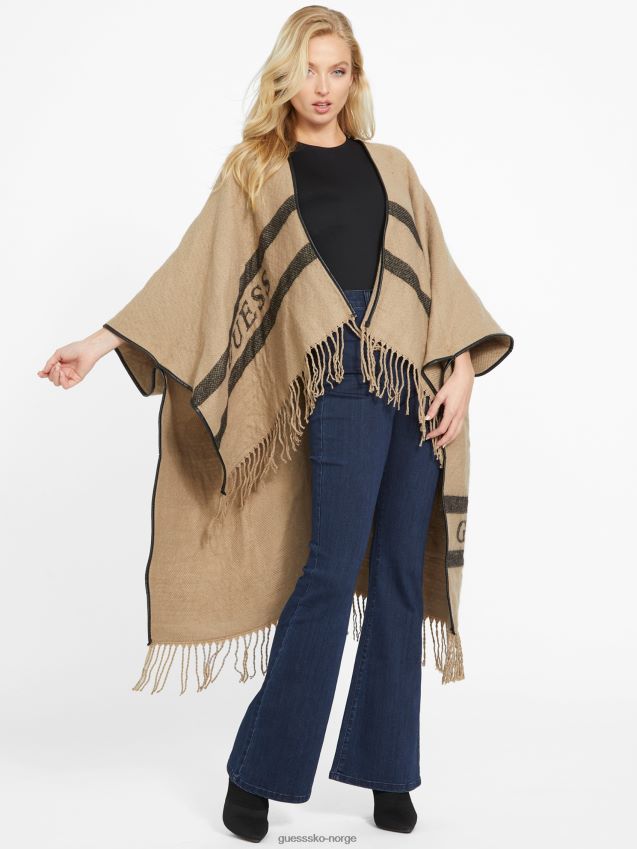 Guess solid logo ruana krem krem unisex F0LJ807613