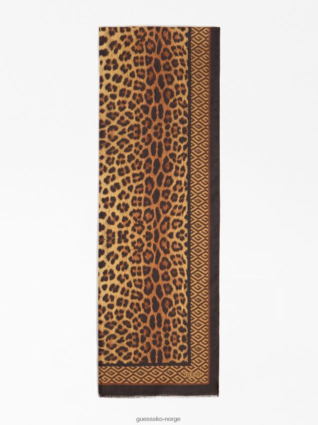 Guess svart multi animal design skjerf svart multi unisex F0LJ804047