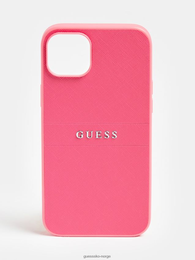Guess iphone 14 plus saffiano deksel fuchsia fuchsia unisex F0LJ804790