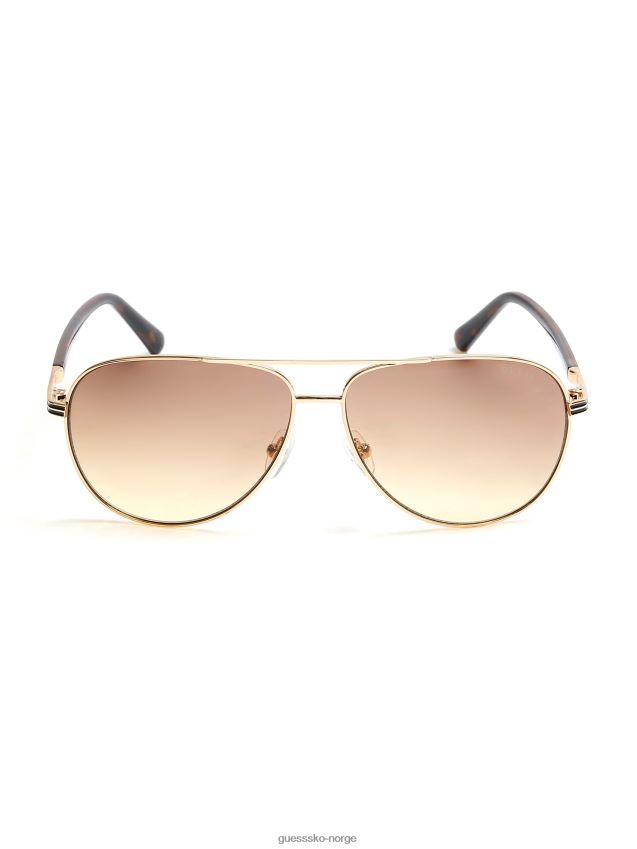 Guess Aviator metall solbriller skilpadde skilpadde unisex F0LJ8011098