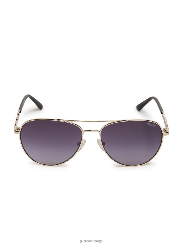 Guess aviator baguette metall solbriller svart svart unisex F0LJ807815