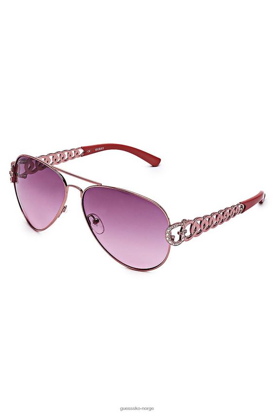 Guess chain-link aviator solbriller i rosa gull Rose gull unisex F0LJ807824