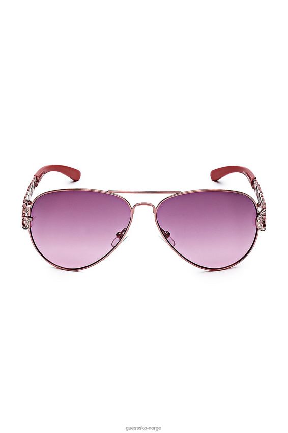 Guess chain-link aviator solbriller i rosa gull Rose gull unisex F0LJ807824