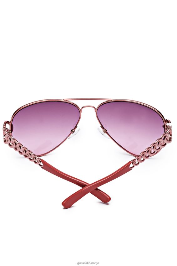 Guess chain-link aviator solbriller i rosa gull Rose gull unisex F0LJ807824