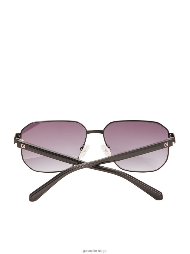 Guess firkantet metall navigator solbriller gunmetal gunmetall unisex F0LJ808815