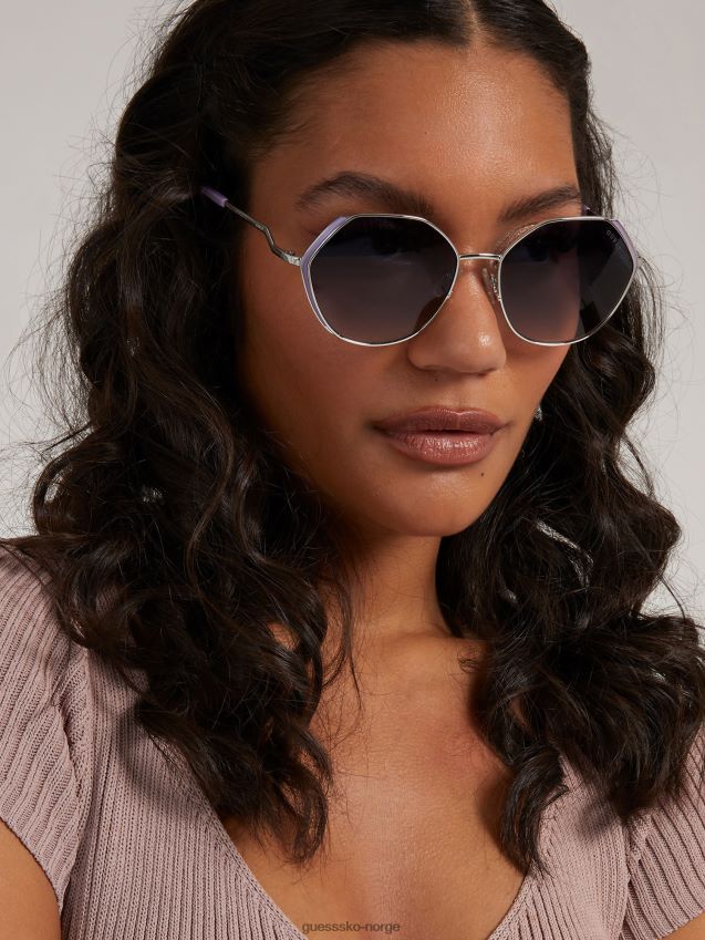 Guess geometriske solbriller modell sølv sølv unisex F0LJ804245
