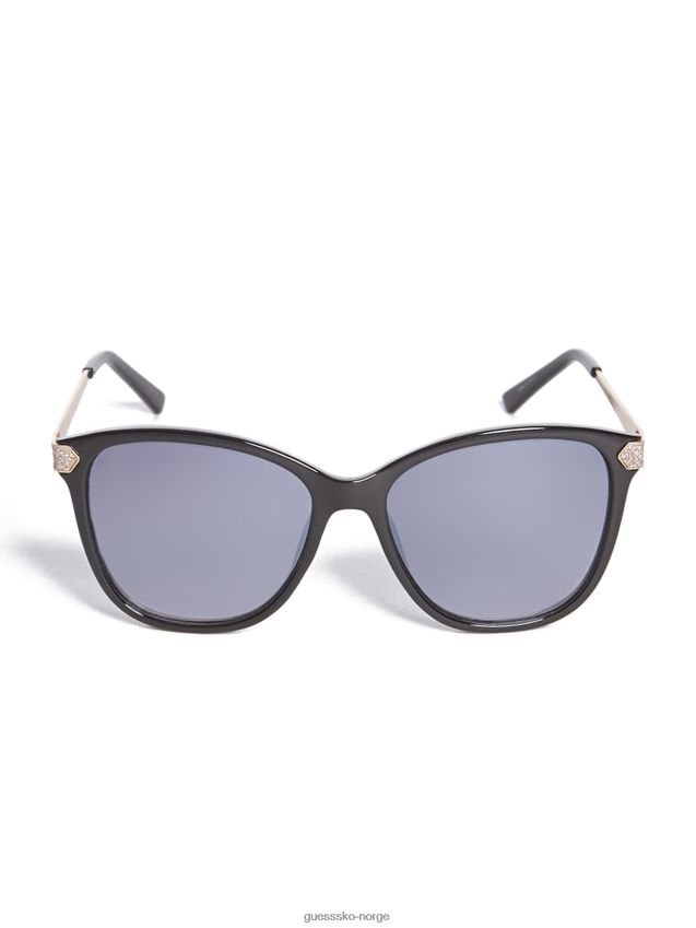 Guess glitter oversize firkantede retro solbriller sølv sølv unisex F0LJ807795