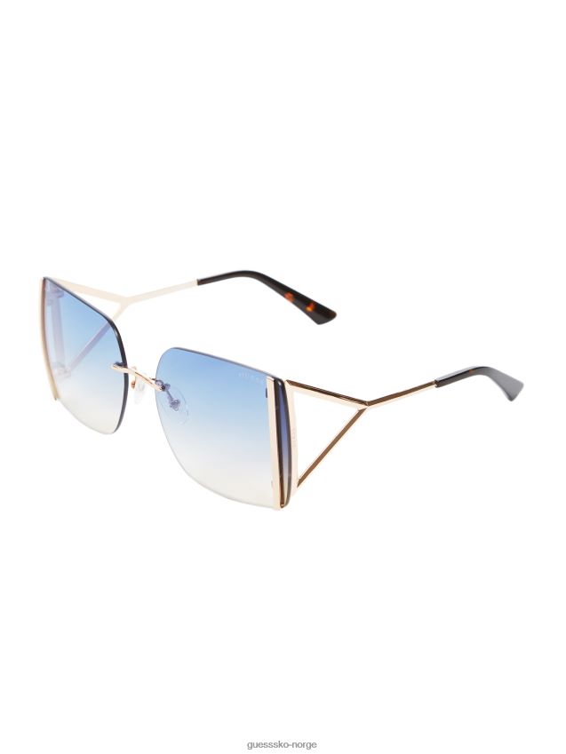 Guess gull kantløse firkantede solbriller skinnende rosa gull/gradient skinnende rosa gull/gradient unisex F0LJ8010187