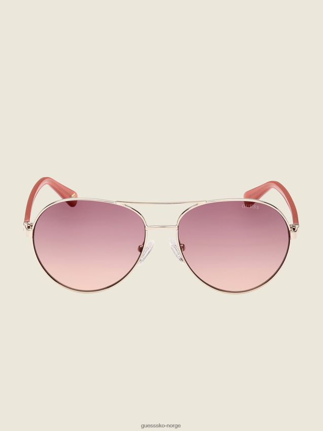 Guess gullfargede aviator solbriller gull m/rosa gull m/rosa unisex F0LJ8010289