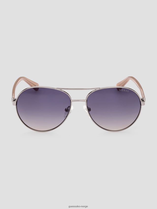Guess gullfargede aviator solbriller sølv sølv unisex F0LJ8010290