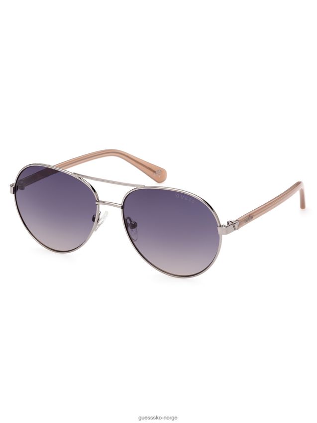 Guess gullfargede aviator solbriller sølv sølv unisex F0LJ8010290