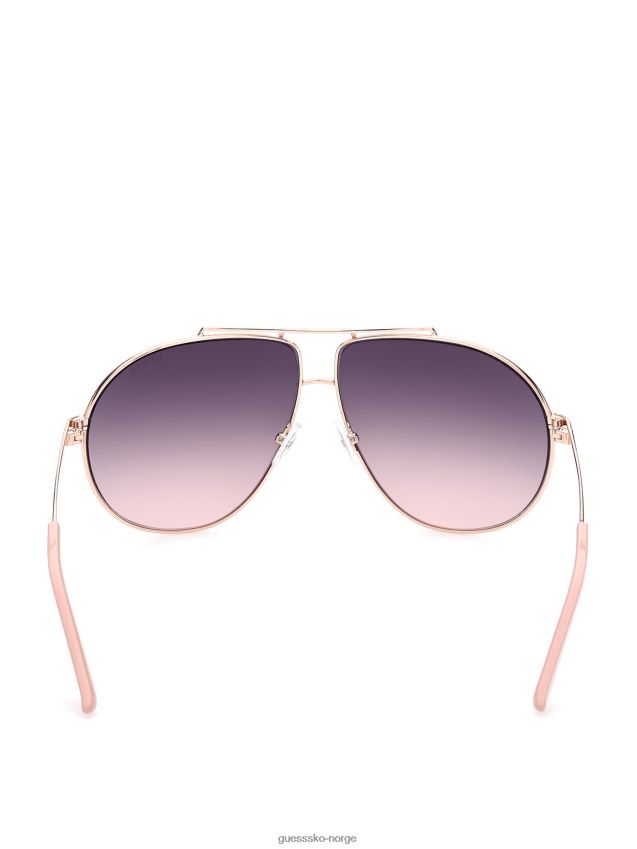 Guess hvit/gull aviator metall solbriller hvitt gull unisex F0LJ8010291