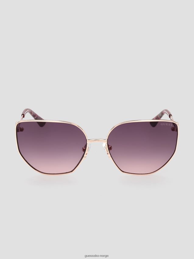 Guess hvit/gull rhinestone metall cat-eye solbriller hvitt gull unisex F0LJ8010040