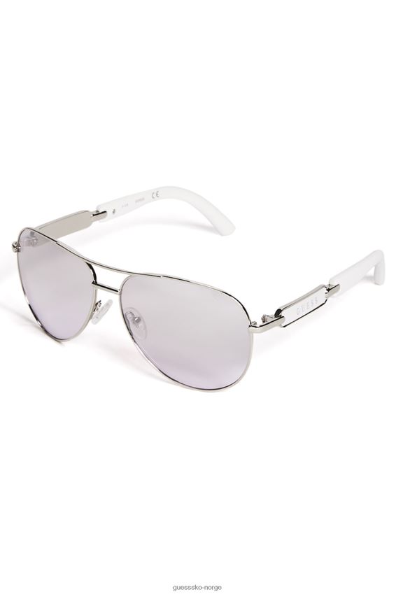 Guess hvite klassiske aviator solbriller hvit unisex F0LJ807639