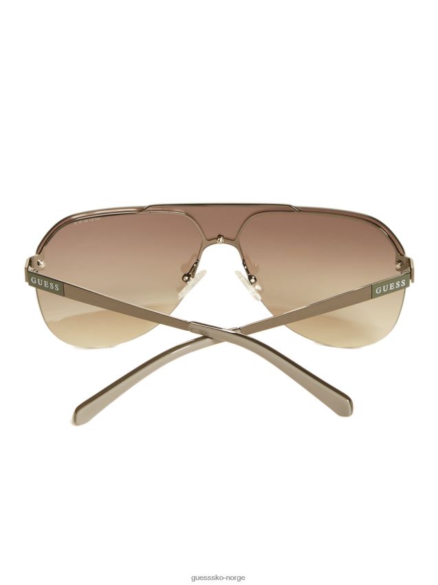 Guess kantløse skjold solbriller sølv m/gul sølv m/gul unisex F0LJ808842