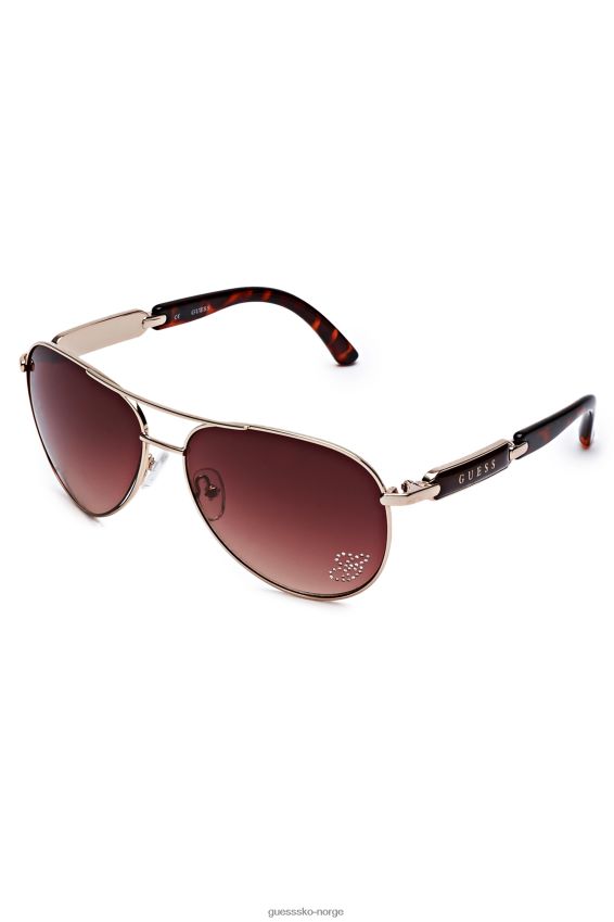 Guess klassiske aviator solbriller gull gull unisex F0LJ807754