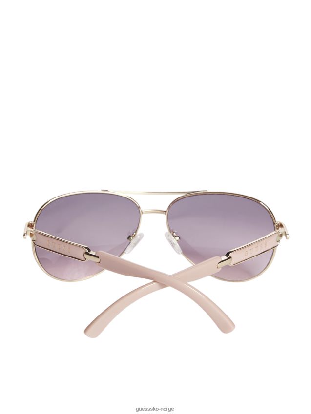 Guess klassiske aviator solbriller skinnende rosa gull/bordeaux skinnende rosa gull/bordeaux unisex F0LJ807793