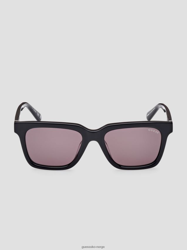 Guess kvadratiske solbriller i plast svart svart unisex F0LJ8011109