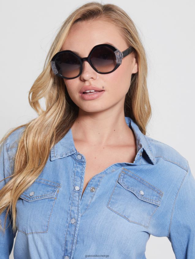 Guess metallisk kant geometriske solbriller sølv sølv unisex F0LJ8010049