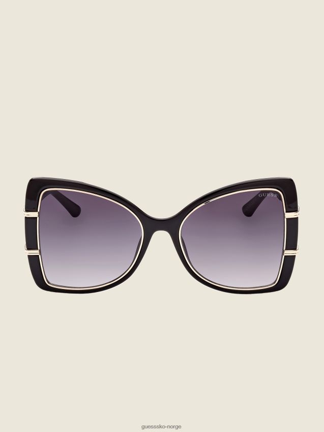 Guess overdimensjonerte sommerfuglsolbriller i sølv sølv unisex F0LJ8010304