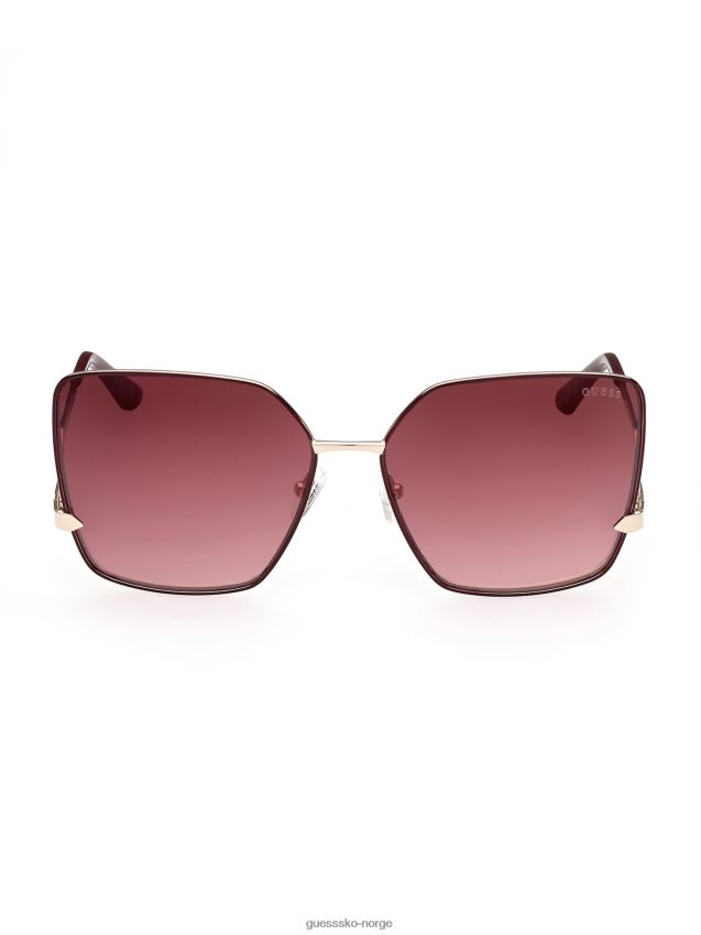 Guess oversized firkantede sikksakk solbriller gull gull unisex F0LJ8010311