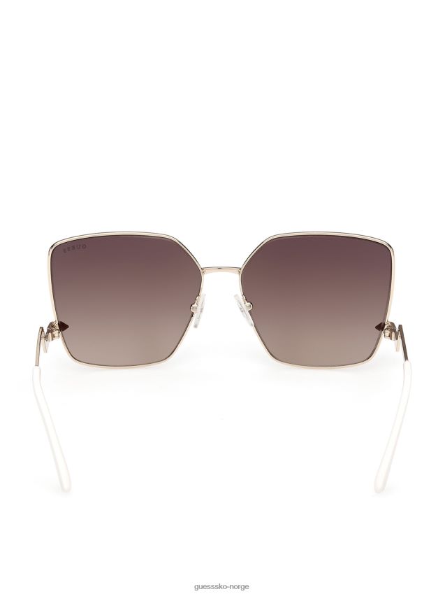 Guess oversized firkantede sikksakk solbriller gull m/tort arm gull m/tortarm unisex F0LJ8010277
