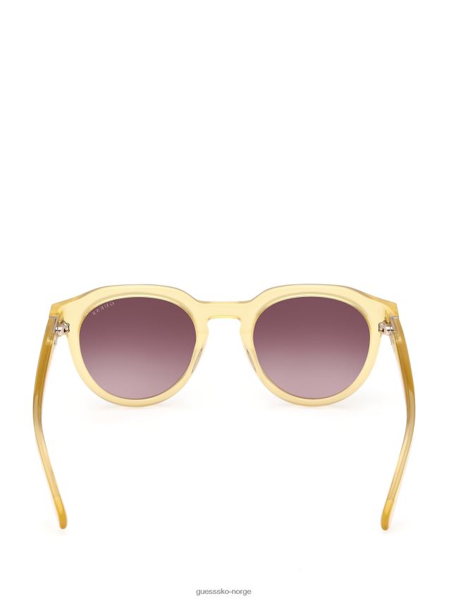 Guess oversized runde plast solbriller gul gul unisex F0LJ8011121