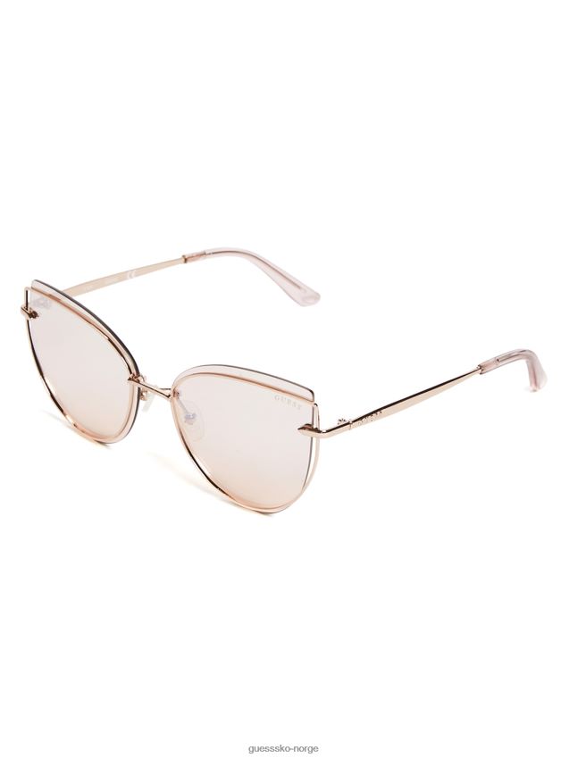 Guess roségull kablede kattøye-solbriller Rose gull unisex F0LJ8010286