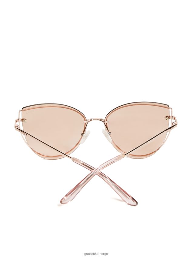 Guess roségull kablede kattøye-solbriller Rose gull unisex F0LJ8010286