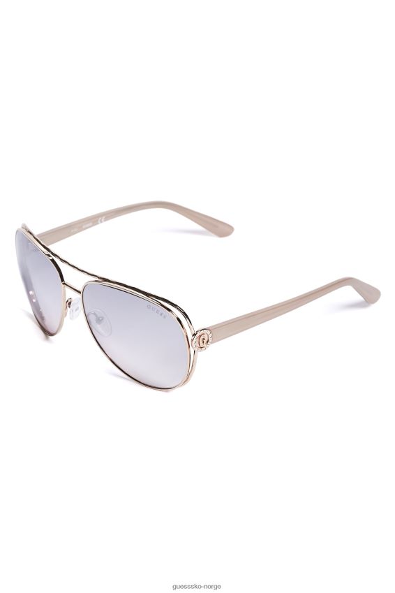 Guess rosa gullfargede aviator solbriller Rose gull unisex F0LJ807740