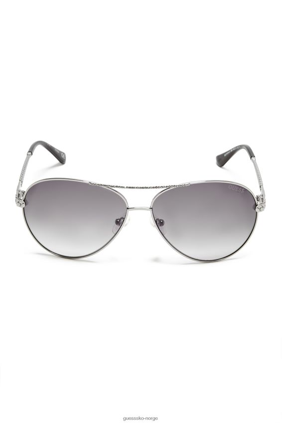Guess sølv catherine rhinestone aviator solbriller sølv unisex F0LJ8010269