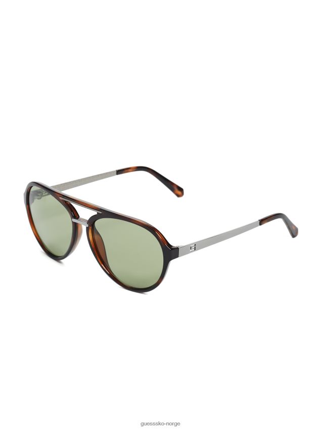 Guess samuel logo aviator solbriller mørk havana mørk havana unisex F0LJ8011008
