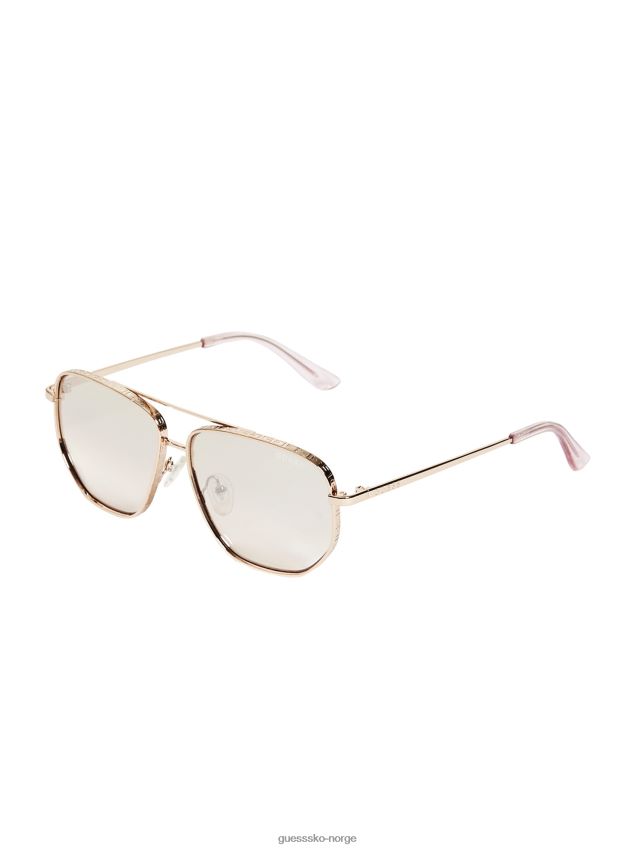 Guess skinnende rosa gull/bordeaux kelly aviator solbriller skinnende rosa gull/bordeaux unisex F0LJ8010272