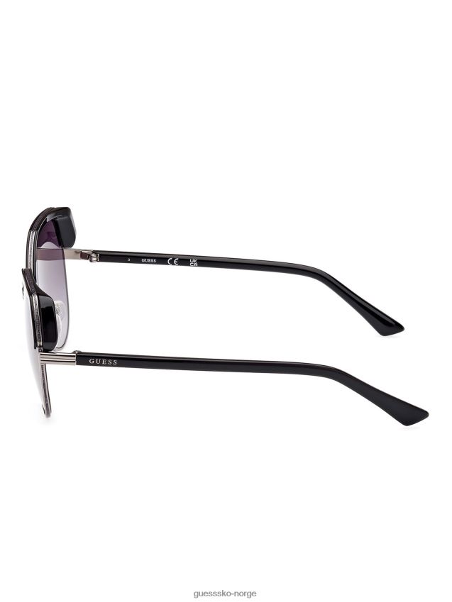 Guess sorte geometriske solbriller modell svart unisex F0LJ804734