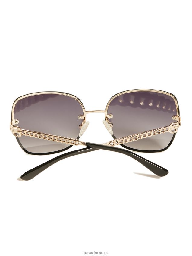 Guess sorte solbriller med logokjede svart unisex F0LJ807759