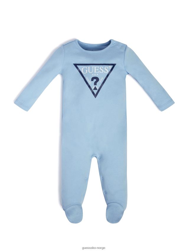 Guess eco core logo bodysuit (3-12m) frostet blå frostet blå unisex F0LJ8011475