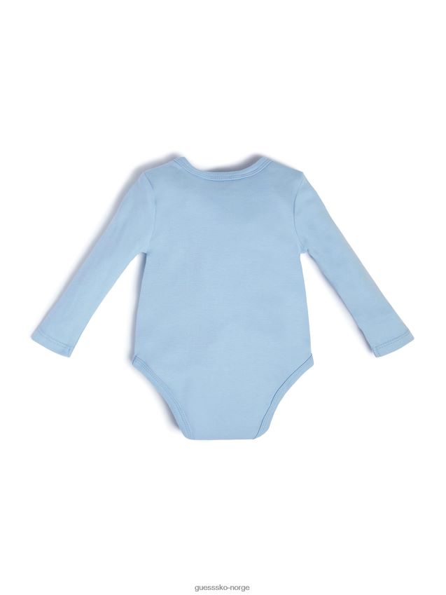 Guess eco core logo bodysuit (3-12m) frostet blå frostet blå unisex F0LJ8011657