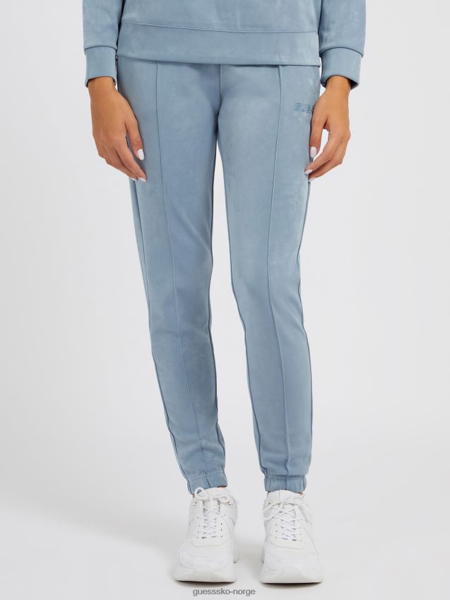 Guess blå joggebukse i imitert semsket skinn blå unisex F0LJ803231