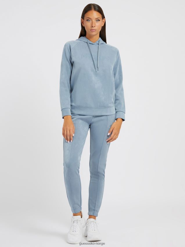 Guess blå joggebukse i imitert semsket skinn blå unisex F0LJ803231