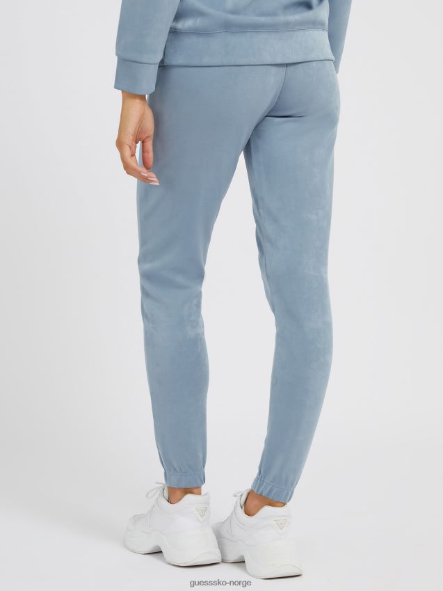 Guess blå joggebukse i imitert semsket skinn blå unisex F0LJ803231