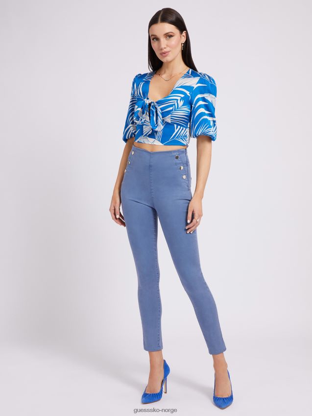 Guess bukse med synlige knapper lyseblå lyse blå unisex F0LJ803001