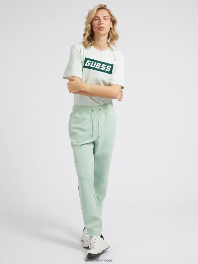 Guess grønn joggebukse i semsket skinn grønn unisex F0LJ80446