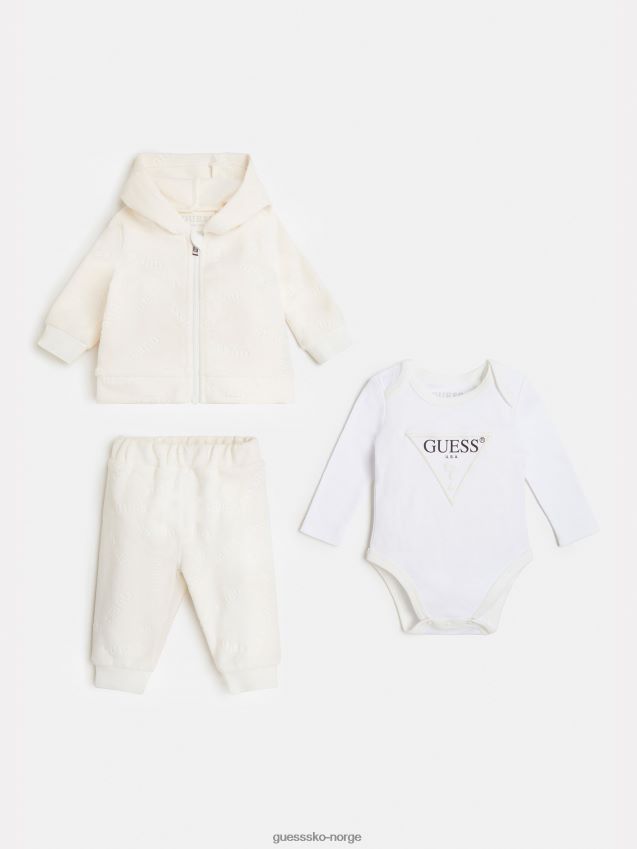 Guess hvit chenille sweatshirt body pant hvit unisex F0LJ801968