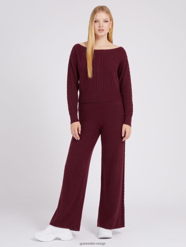 Guess kabler genser brede ben bukse rød rød unisex F0LJ803268
